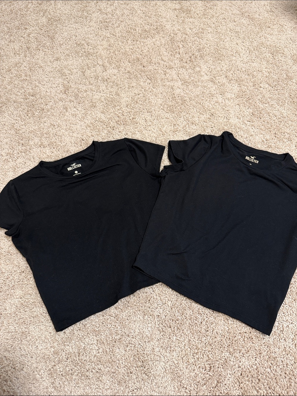 Two Hollister Black Short Sleeve Fitted Crew Tee